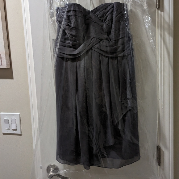 🩶 David's Bridal Grey Strapless Dress - Picture 1 of 4